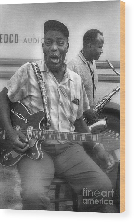 Blues Singer Wood Print featuring the photograph Howlin' Wolf by Diane Hocker