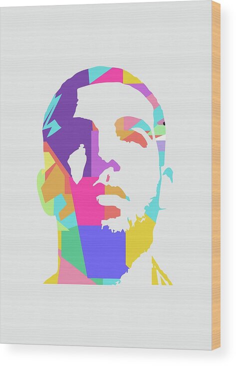 Drake Wood Print featuring the digital art Drake 1 POP ART by Ahmad Nusyirwan