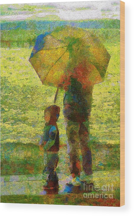 Father Wood Print featuring the photograph Drizzly Sunset with Dad by Sea Change Vibes