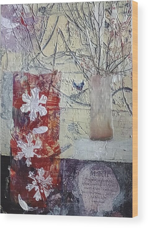 Spring Wood Print featuring the mixed media Early Spring by Suzanne Berthier