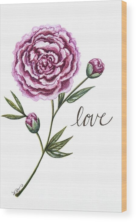 Love Wood Print featuring the painting Elegant Love by Elizabeth Robinette Tyndall