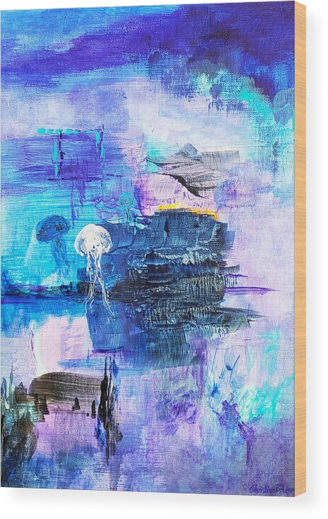 Abstract Wood Print featuring the painting Extraordinary by Christine Bolden