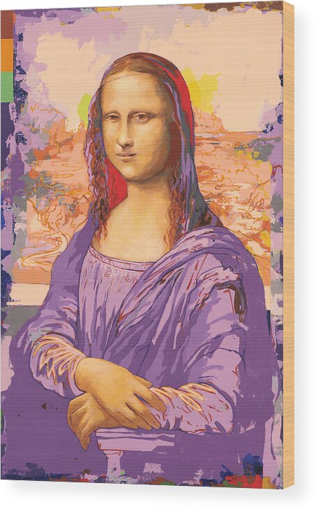 Mona Lisa Wood Print featuring the painting Fame #4 by David Palmer