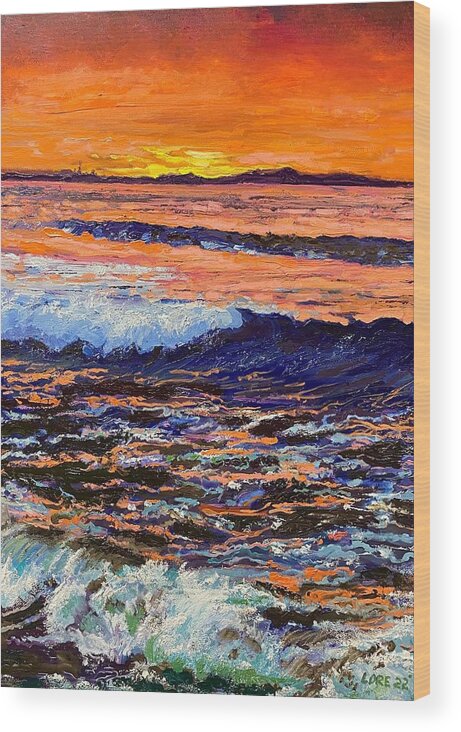 Sunset Wood Print featuring the painting Firewater by Mark Lore