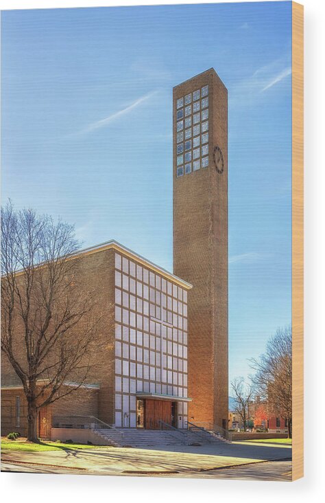 Church Wood Print featuring the photograph First Christian Church - Columbus, Indiana by Susan Rissi Tregoning