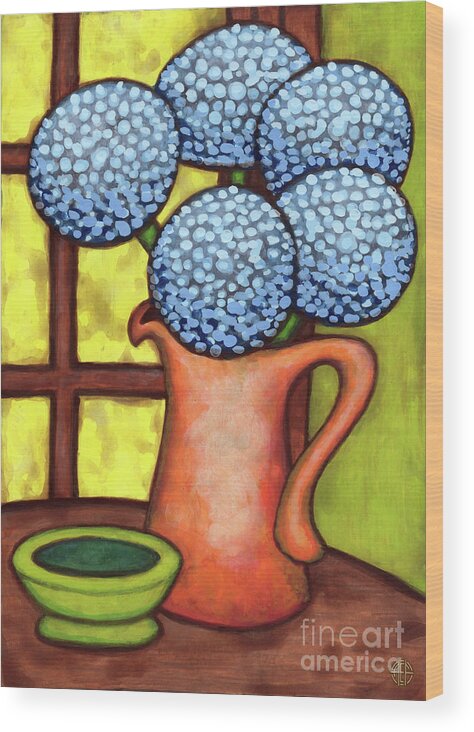 Vase Of Flowers Wood Print featuring the painting Floravased 1 by Amy E Fraser