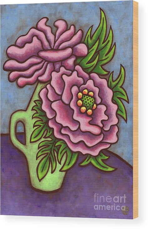 Vase Of Flowers Wood Print featuring the painting Floravased 12 by Amy E Fraser