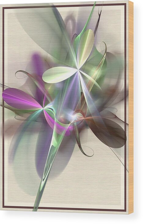 Valentine Wood Print featuring the digital art Flowers For You by Svetlana Nikolova