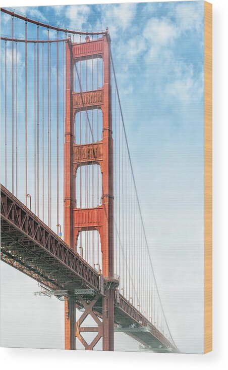 California Wood Print featuring the photograph Golden Gate Bridge South Tower by Rudy Wilms