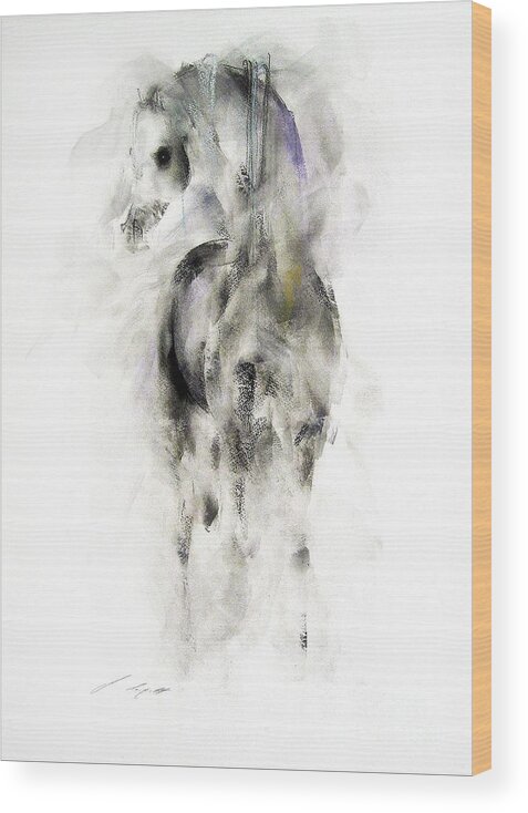 Horse Wood Print featuring the painting Grace by Janette Lockett