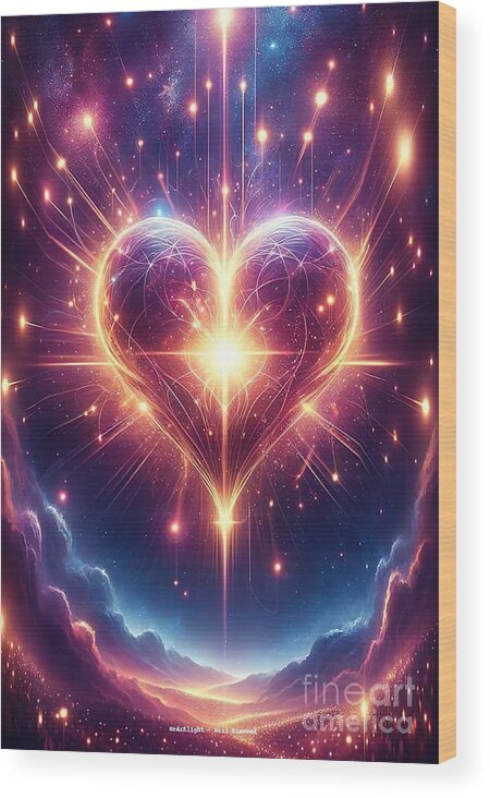 Heartlight Wood Print featuring the digital art ''Heartlight'' music poster by Movie World Posters