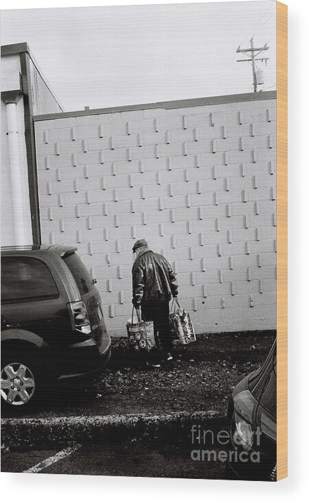 Street Photography Wood Print featuring the photograph Heavy Burdens by Chriss Pagani