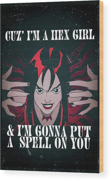 Hex Girls Wood Print featuring the digital art Hex Girl by Christina Rick