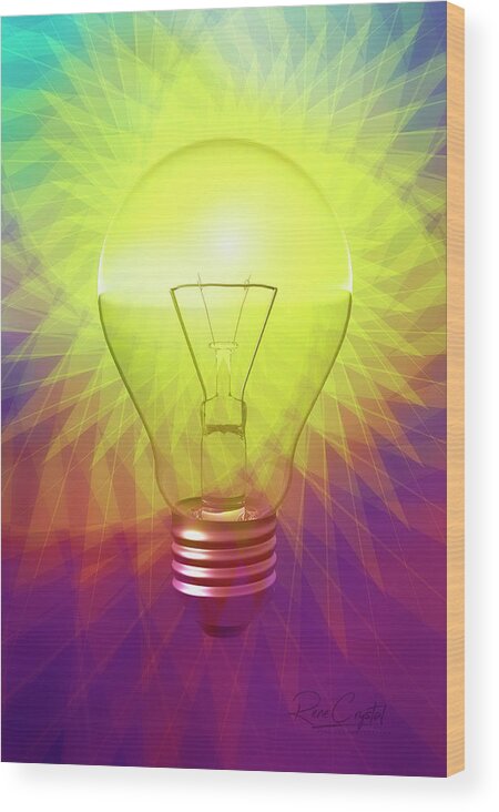 Light Bulbs Wood Print featuring the photograph I Just Had And Idea by Rene Crystal