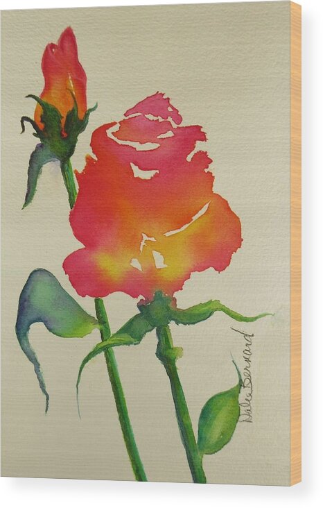 Rose Wood Print featuring the painting In Their Gentle Presence by Dale Bernard