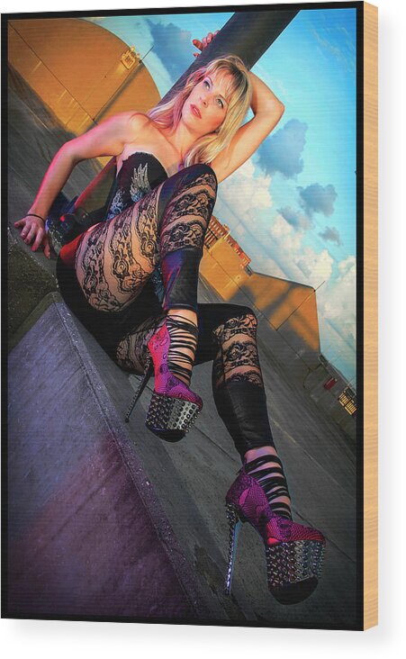 Cosplay Wood Print featuring the photograph Industrial Pinup #2 by Christopher W Weeks