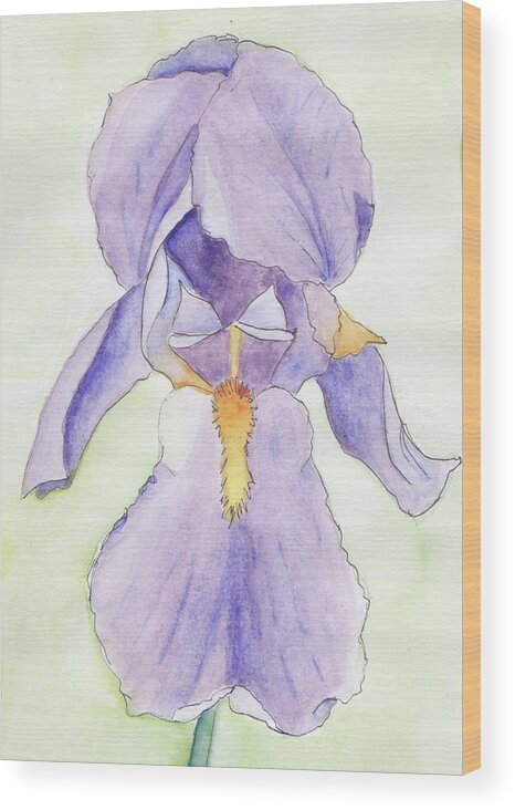 Iris Wood Print featuring the painting Iris Magic by Anne Katzeff