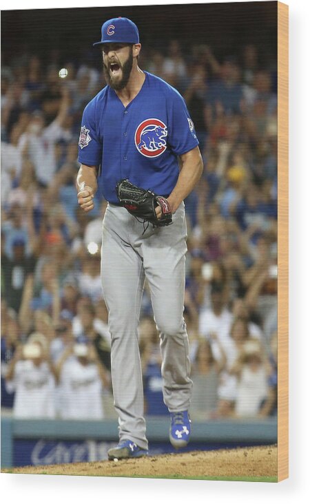 People Wood Print featuring the photograph Jake Arrieta by Stephen Dunn