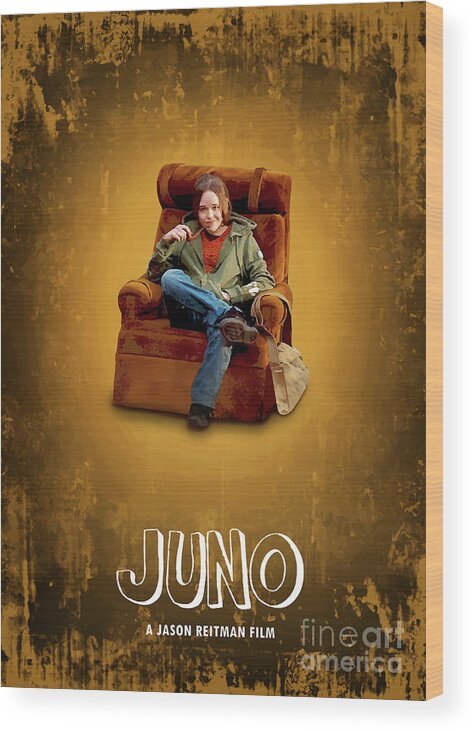 Movie Poster Wood Print featuring the digital art Juno by Bo Kev