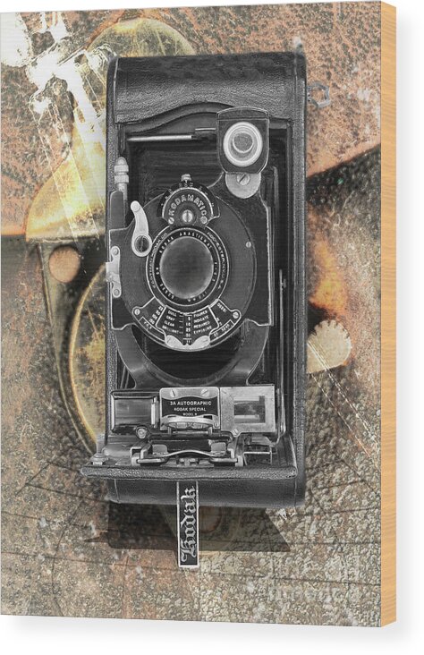 Argus Wood Print featuring the digital art Kodak 3a Autographic Special Model B by Anthony Ellis