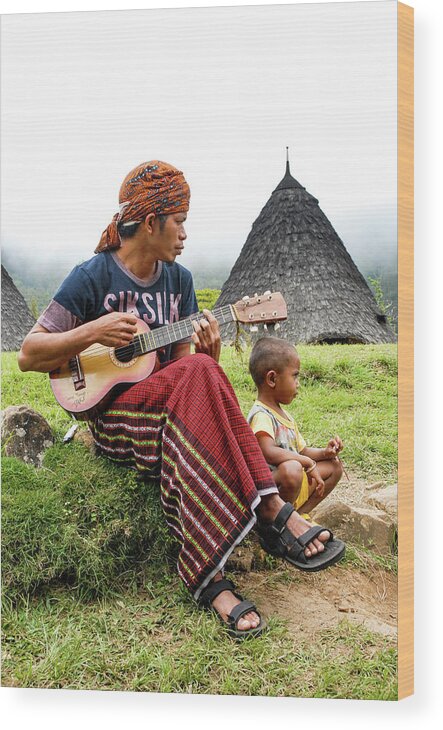 Wae Rebo Wood Print featuring the photograph Lullaby - Wae Rebo Village. Flores, Indonesia by Earth And Spirit