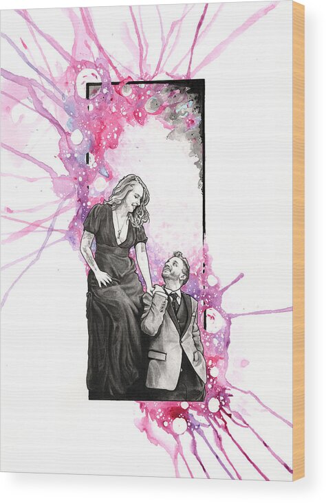 Love Wood Print featuring the painting Love and Raige by Tiffany DiGiacomo