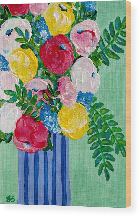 Floral Bouquet Wood Print featuring the painting Lovely by Beth Ann Scott