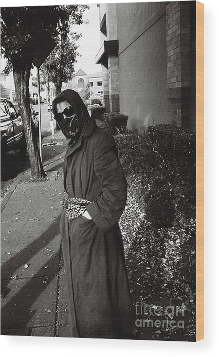 Street Photography Wood Print featuring the photograph Masked by Chriss Pagani