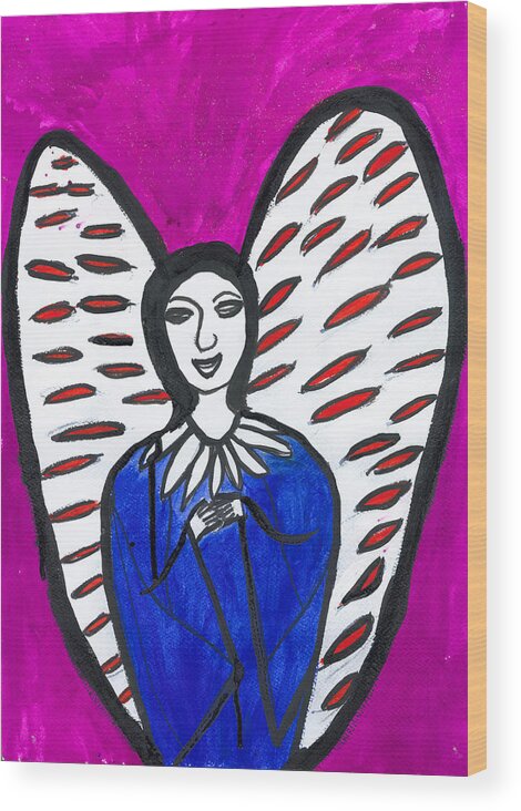 Angel Wood Print featuring the painting Mayatrea Angel of Healing by Victoria Mary Clarke
