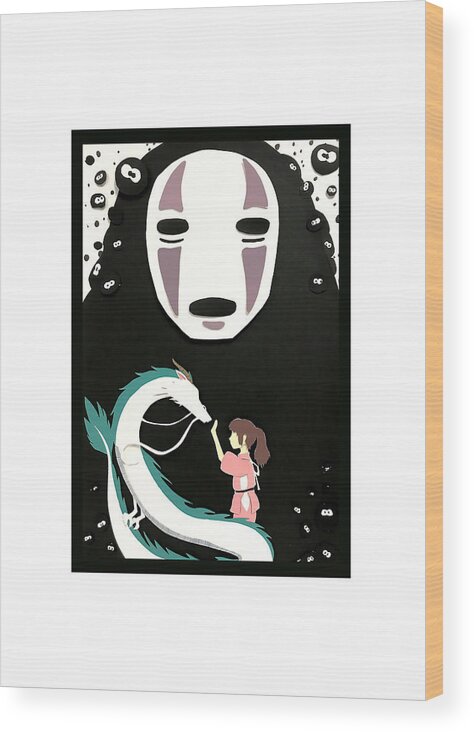 Chiiro Wood Print featuring the digital art No Face by Dewi Kur