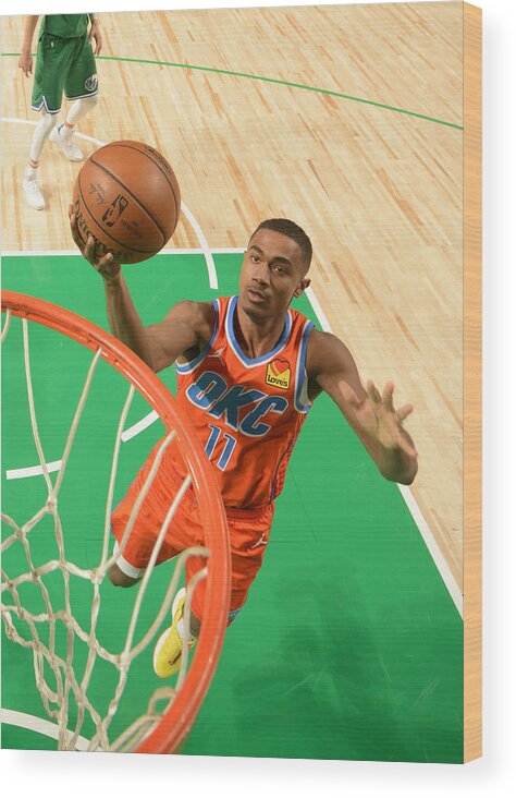 Nba Pro Basketball Wood Print featuring the photograph Oklahoma City Thunder v Dallas Mavericks by Glenn James