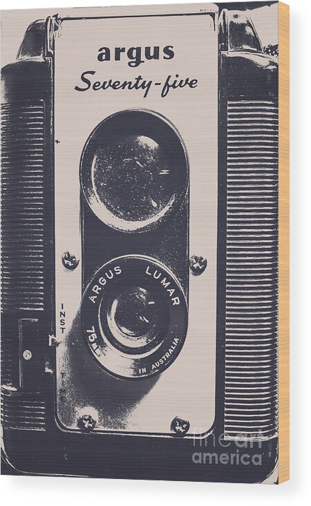Camera Wood Print featuring the photograph Old optics by Jorgo Photography