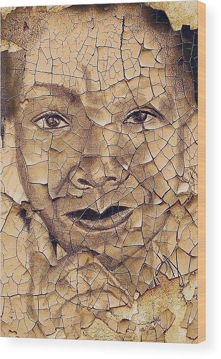  Wood Print featuring the mixed media old Photo by Angie ONeal