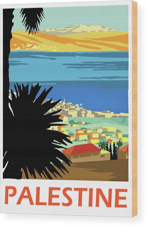 Palestine Wood Print featuring the painting Palestine, scenery by Long Shot
