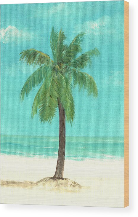 Gouache Wood Print featuring the painting Palm Tree by Elizabeth Lock