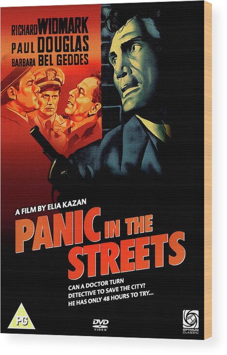 Panic Wood Print featuring the mixed media ''Panic in the Streets'' movie poster 1950 by Movie World Posters