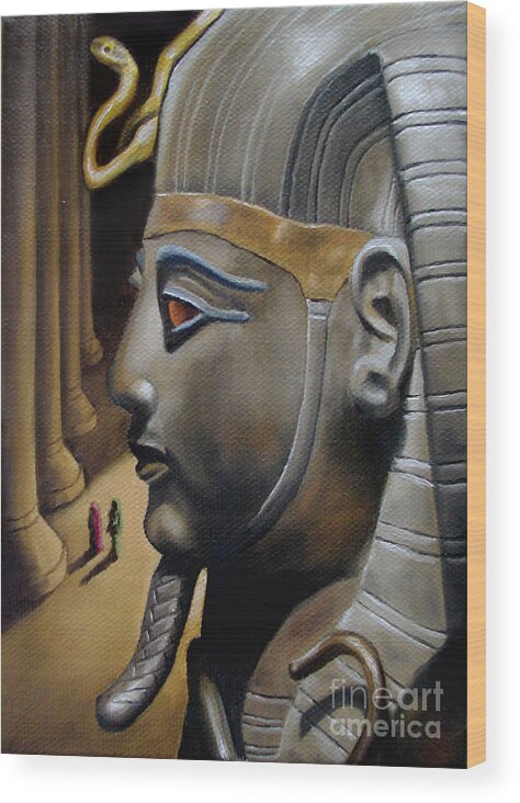 Pharaoh Wood Print featuring the painting Pharaoh by Ken Kvamme