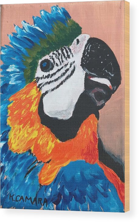 Pets Wood Print featuring the painting Pretty Polly by Kathie Camara