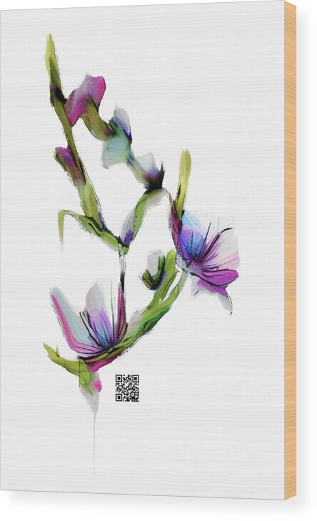 Modern Wood Print featuring the digital art Purple Twist by Rafael Salazar