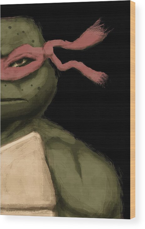 Tmnt Wood Print featuring the digital art Raph by Lee Winter