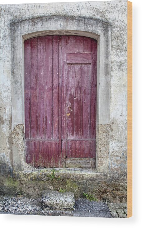 Door Wood Print featuring the photograph Red Door of Pombal by David Letts