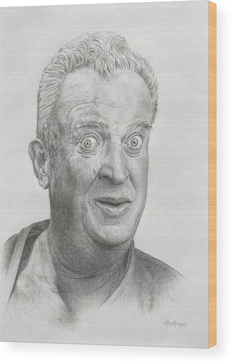 Mike W Morgan Art Wood Print featuring the drawing Rodney Dangerfield by Michael Morgan