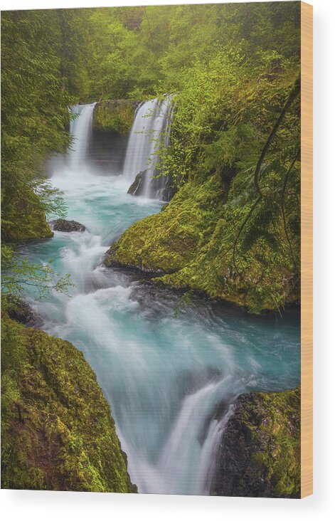 Waterfalls Wood Print featuring the photograph Sapphire Drops by Darren White
