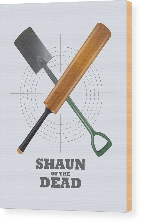 Movie Poster Wood Print featuring the digital art Shaun of the Dead - Alternative Movie Poster by Movie Poster Boy