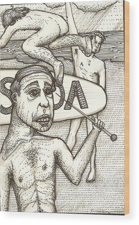 Aids Wood Print featuring the drawing Sida by Matthew Lazure