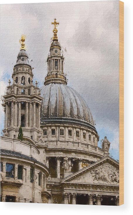 Architecture Wood Print featuring the digital art St. Pauls by Geir Rosset