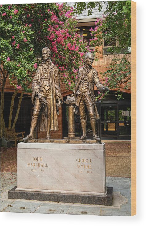 Statue Wood Print featuring the photograph Statue of John Marshall and George Wythe by Rachel Morrison