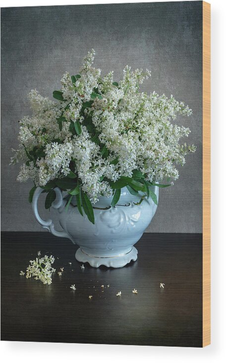 Privet Wood Print featuring the photograph Still life with fresh privet by Jaroslaw Blaminsky
