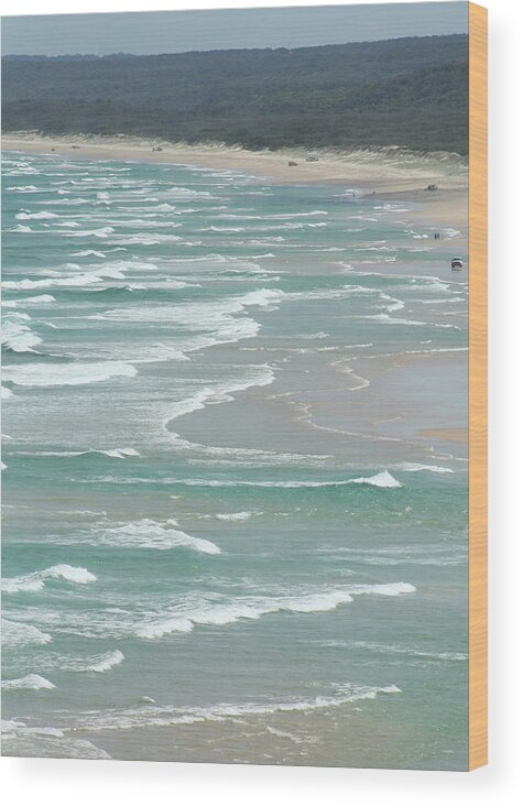 Beach Wood Print featuring the photograph Straddie's Surf by Maryse Jansen