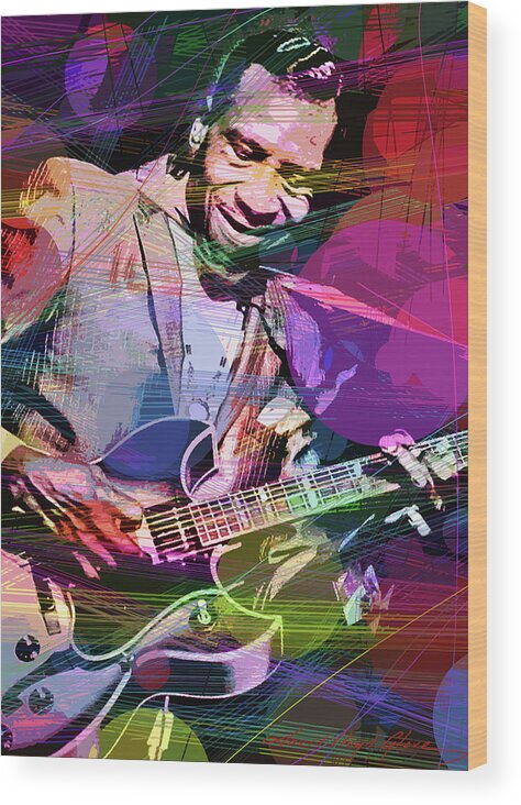 Blues Wood Print featuring the painting T-bone Walker Blues by David Lloyd Glover